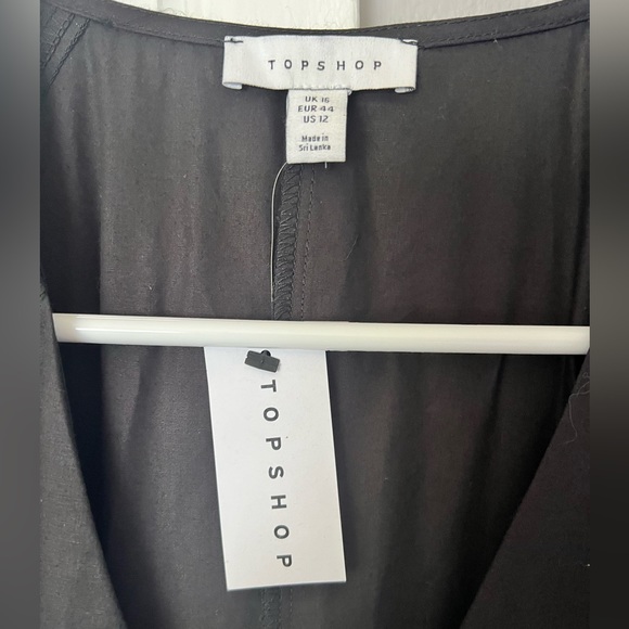 Topshop midi front zip cotton dress US 12 - Picture 4 of 6